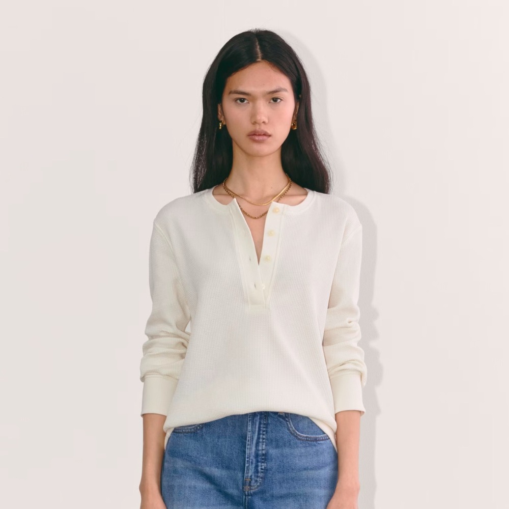 Everlane Long Sleeve Waffle Henley